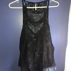 Free People Blue Lace layered Tank Top